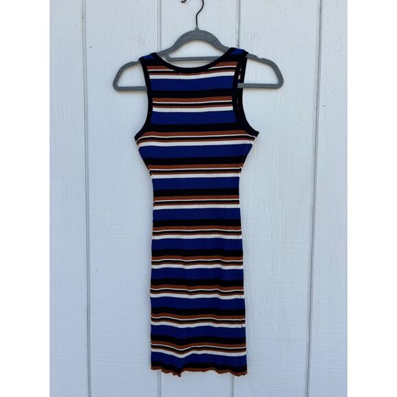 Love Tree Striped Ribbed Bodycon Midi Dress, Sz M - Picture 4 of 4